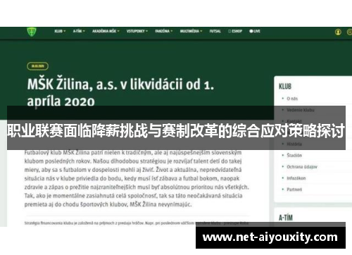 职业联赛面临降薪挑战与赛制改革的综合应对策略探讨
